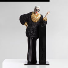 Load image into Gallery viewer, IRIS APFEL &#39;GOLDEN AGE&#39; 01 - 13.77&quot; - Black &amp; Gold
