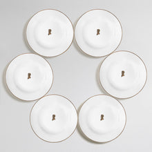 Load image into Gallery viewer, Pack of 6 starter plates 8&quot; - Bowl Shaped - &#39;My Travel Memoirs&#39;
