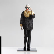 Load image into Gallery viewer, IRIS APFEL &#39;GOLDEN AGE&#39; 02 - 13.77&quot; - Black &amp; Gold
